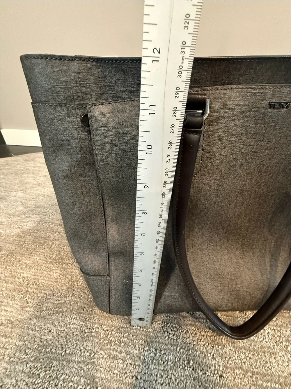 Tumi Sinclair Valerie Business Tote- gray coated canvas
